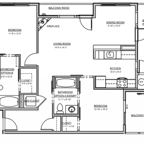 2 Bedroom Floor Plan | Apartments For Rent In Bend, OR | Seasons Apartments at Farmington Reserve