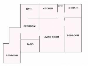 3 Bedroom Floor Plan | Apartments In Shoreline Wa | Meadowbrook Apartments