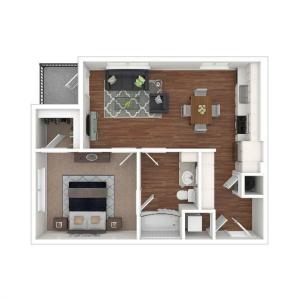 1 Bedroom Floor Plan | Apartments For Rent In Lacey WA | Martingale