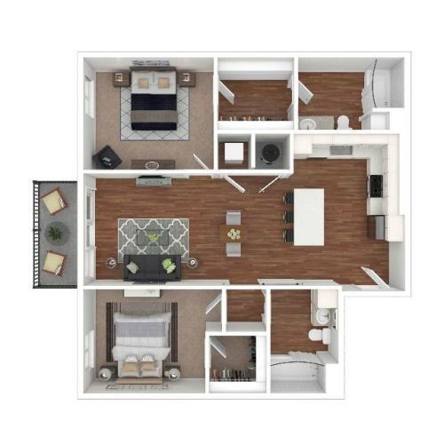 2 Bdrm Floor Plan | Apartments For Rent In Lacey Washington | Martingale