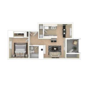 The Breaburn Floor Plan | One Bedroom One Bath  | The Argyle Apartments