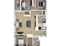 3 Bedroom Floor Plan | Apartments For Rent In Everett WA | Helm
