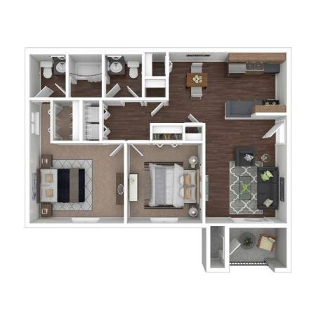 2 Bedroom | Mallside Forest | Charlottesville Apartments