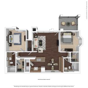 2 Bdrm Floor Plan | Pet Friendly Apartments In Henderson Nv | Verona