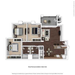 3 Bedroom Floor Plan | Apartments In Henderson Nevada | Verona