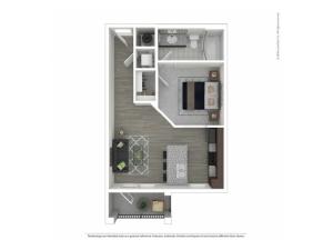 1 Bedroom Floor Plan | Apartments For Rent In Nashville Tn | Duet