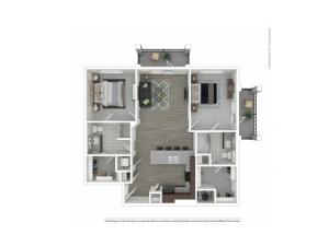 2 Bdrm Floor Plan | Apartments Near Nashville Tn | Duet