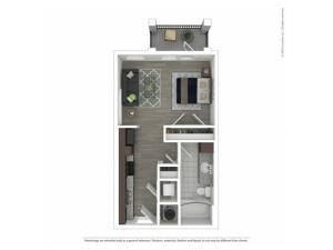 Studio Floor Plan | Nashville Apartments For Rent | Duet Apartments
