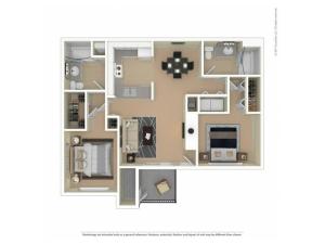 2 Bedroom Floor Plan | Apartments For Rent In Richland, WA | Riverpointe Apartments