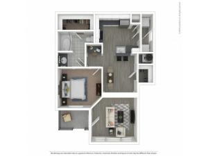 Floor Plan 2 | 3 Bedroom Apartments For Rent In Nashville, TN | Hamptons at Woodland Pointe