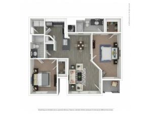 Floor Plan 4 | Apartments Near Nashville, TN Airport | Hamptons at Woodland Pointe