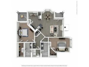 Floor Plan 5 | Apartments Near Nashville, TN Airport | Hamptons at Woodland Pointe