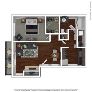 1 Bedroom Floor Plan | Apartments For Rent In Lake Oswego, OR| One Jefferson Apartments