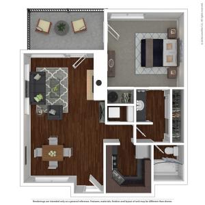 1 Bedroom Floor Plan |  Apartments For Rent In Lake Oswego, OR  | One Jefferson Apartments