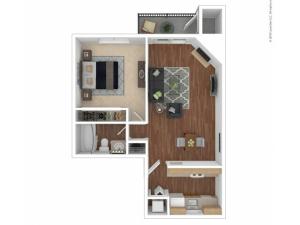 1 Bedroom Floor Plan | Apartments For Rent In Renton, WA | 2000 Lake Washington Apartments