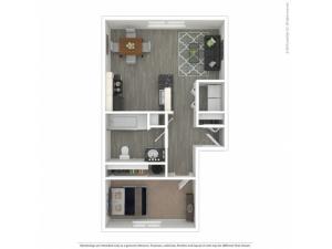 1 Bedroom Floor Plan | Apartments For Rent In Kennewick, WA | Heatherstone Apartments