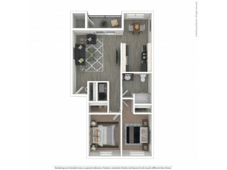 2 Bedroom Floor Plan | Apartments For Rent In Kennewick, WA | Heatherstone Apartments