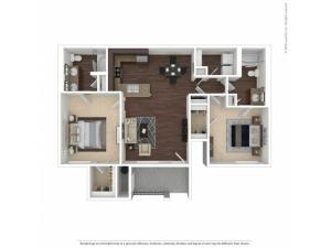 2 Bedroom Floor Plan | Apartments For Rent In Henderson, NV | The Edge at Traverse Pointe Apartments