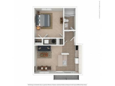 1 Bedroom Floor Plan | Apartments For Rent In Kirkland, WA | Emerson Apartments
