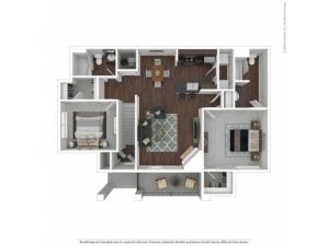 2 Bedroom Floor Plan | Apartments In Castle Rock Co | The Bluffs at Castle Rock