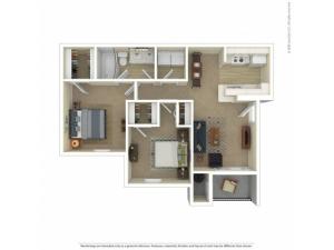 Two Bedroom Floor Plan | Apartments For Rent In Commerce City, CO | Village Crest Apartment Homes