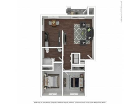 2 Bedroom Floor Plan | Apartments For Rent In Bend, OR| Cedarwest Apartments