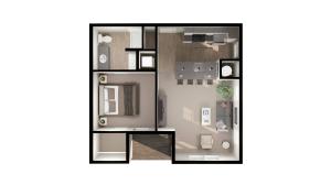 one-bedroom floorplan