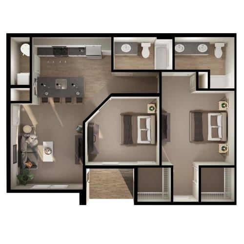 two-bedroom floorplan