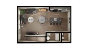 three-bedroom townhome floorplan