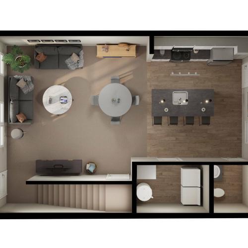 three-bedroom townhome floorplan
