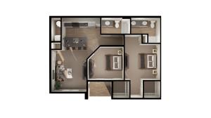two-bedroom apartment home floorplan
