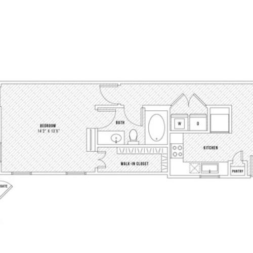 1 Bedroom Floor Plan | Apartments In McKinney TX | Luxe Prosper