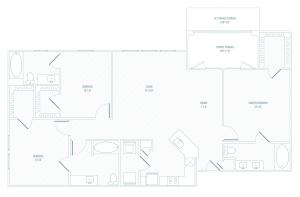 3 Bedroom Floor Plan | Apartments In Farmers Branch TX | Luxe at Mercer Crossing