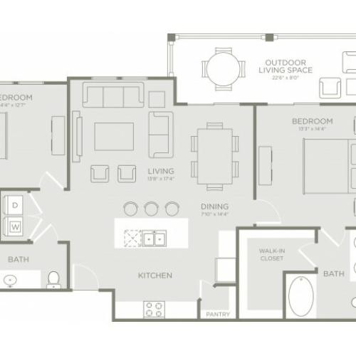 Floor Plan 5 | Apartments Conroe TX | The Towers Woodland