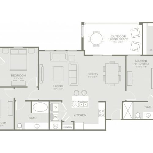 Floor Plan 6 | Conroe Apartments | The Towers Woodland
