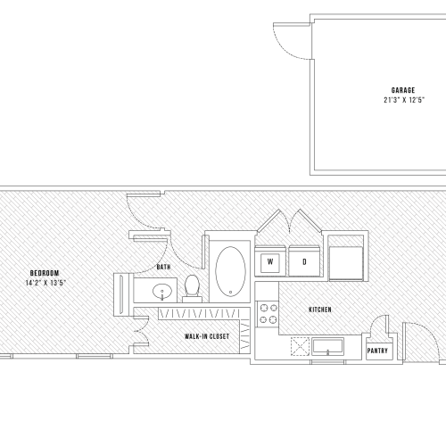 1 Bedroom Floor Plan | Apartments In McKinney TX | Luxe Prosper