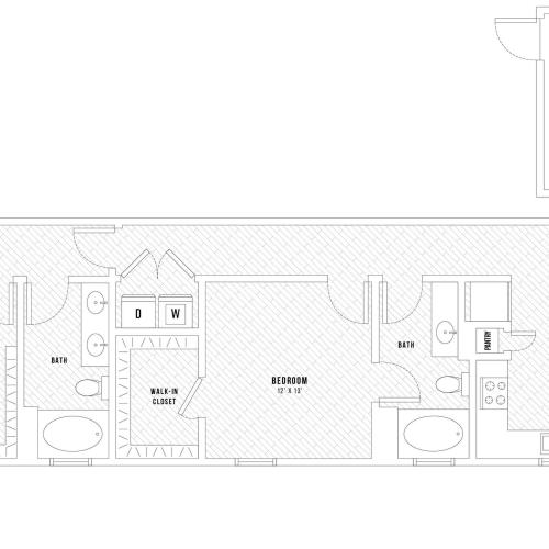 2 Bedroom Floor Plan | Apartments In McKinney TX | Luxe Prosper