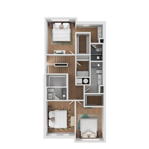 2nd Floor - Floor Plan 3 bdrm  apartment 5Fifty5