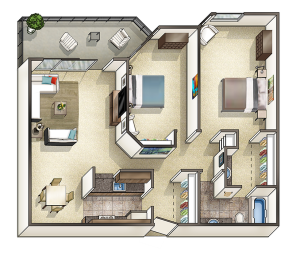 2x2 Floor Plan