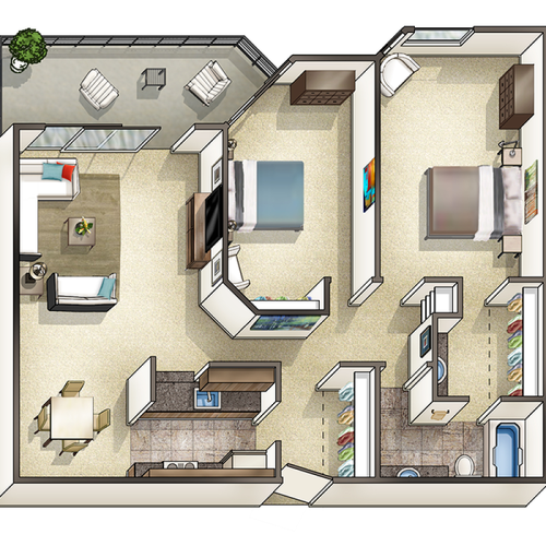 2x2 Floor Plan