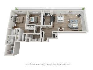 2030 Vallejo Street_Two Bedroom Two Bath Floorplan