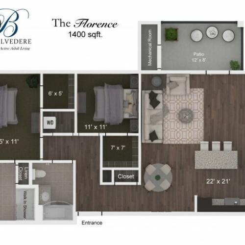 The Belvedere Florence floorplan