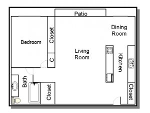 One Bedroom Floor Plan