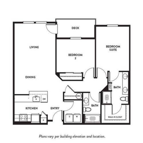 Floor Plan C3 - 2 Bedroom, 2 Bath