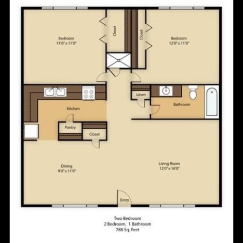 The Lowell B1 Two Bedroom