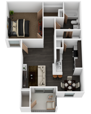 A One Bedroom Floor Plan