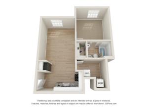 A1 1 Bedroom Floor Plan  | The Preserve Murfreesboro | Apartments In Murfreesboro TN