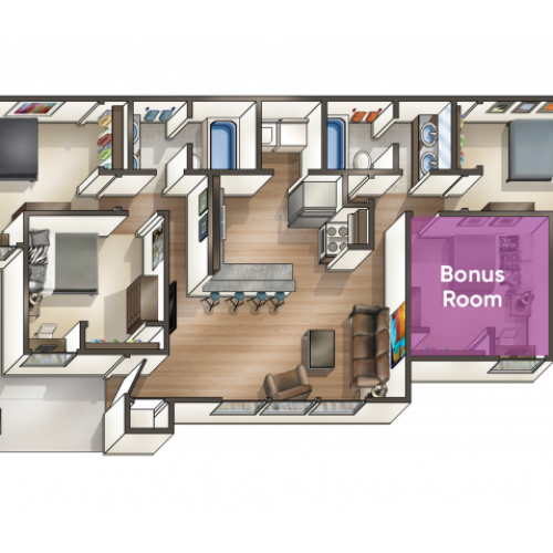 3 Bedroom with Extra Bonus Room
