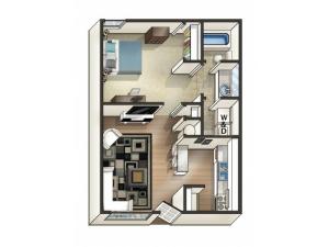 A2 Floor Plan | 1 Bdrm Floor Plan | Eagles West | Student Apartments Auburn AL