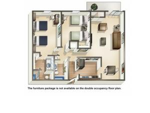 B3DO double occupancy | 2 Bedroom Floor Plan | University Hills | Apartments Toledo Ohio